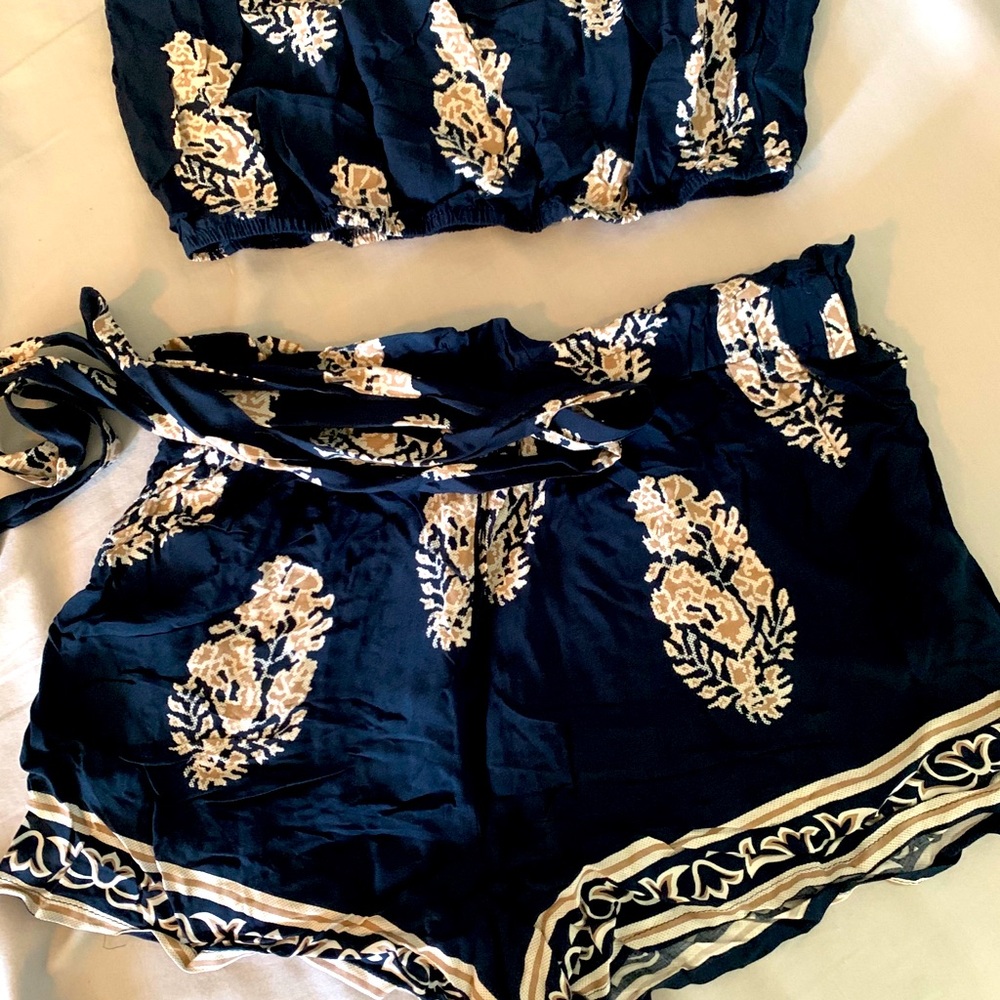 Crop Tube top and shorts set